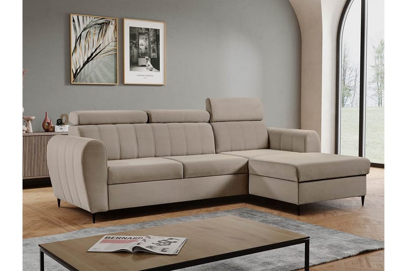 Hoffman Sofa med Divan 3-seter - Beige - Møbler - Sofaer - Sofa med chaiselong