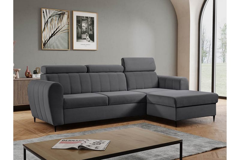 Hoffman Sofa med Divan 3-seter - Grå - Møbler - Sofaer - Sofa med chaiselong