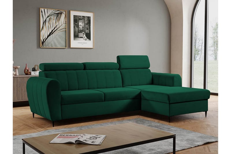 Hoffman Sofa med Divan 3-seter - Grøn - Møbler - Sofaer - Sofa med chaiselong