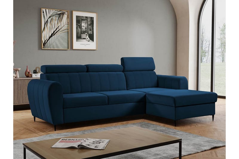 Hoffman Sofa med Divan 3-seter - Marineblå - Møbler - Sofaer - Sofa med chaiselong