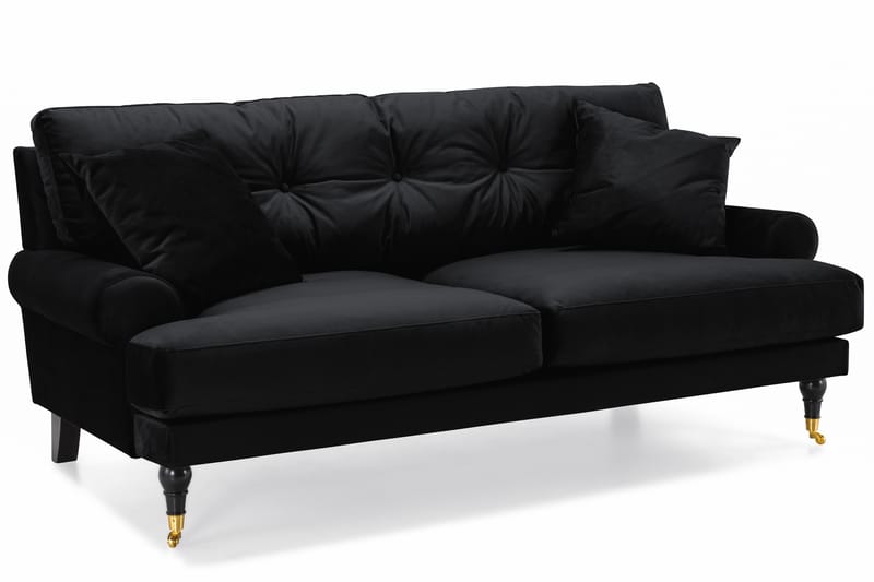 Andrew Veloursofa 2-pers - Sort/Messing - Howard sofa - Velour sofaer - 2 personers sofa