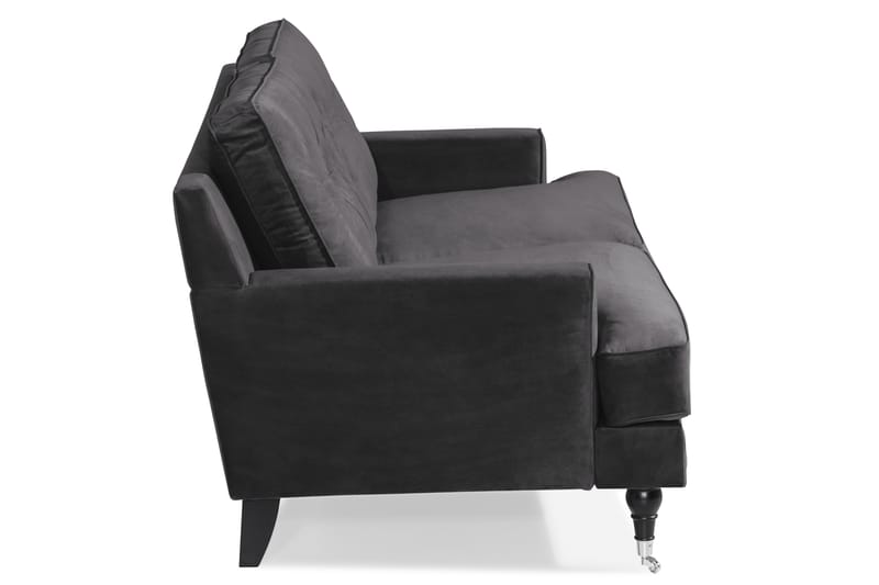 Dalby 3-personers Sofa Velour - Mørkegrå - Møbler - Sofaer - Howard sofa