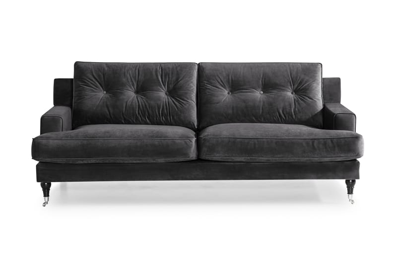 Dalby 3-personers Sofa Velour - Mørkegrå - Møbler - Sofaer - Howard sofa