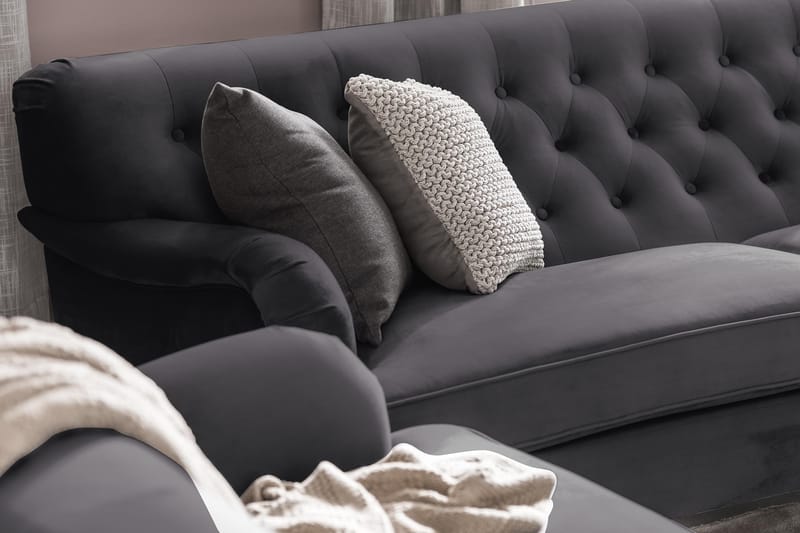 Howard Riviera Svajet 3-pers Sofa Velour - Mørkegrå - Møbler - Sofaer - Howard sofa