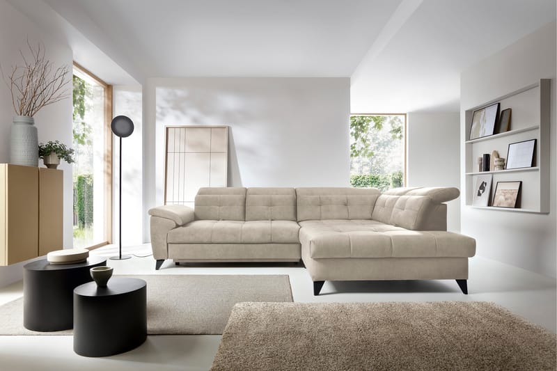 Inferne 5-personers Sofa med Chaiselong - Beige - Møbler - Sofaer - Sofa med chaiselong