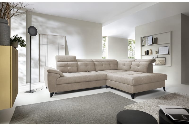 Inferne 5-personers Sofa med Chaiselong - Beige - Møbler - Sofaer - Sofa med chaiselong