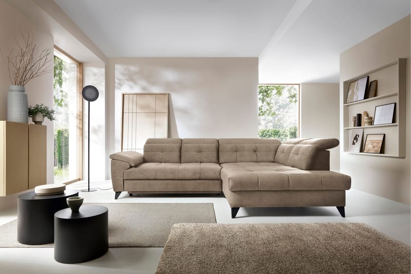 Inferne 5-personers Sofa med Chaiselong - Mørk beige - Møbler - Sofaer - Sofa med chaiselong