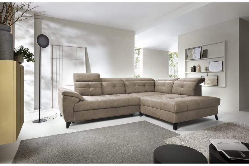 Inferne 5-personers Sofa med Chaiselong - Mørk beige - Møbler - Sofaer - Sofa med chaiselong