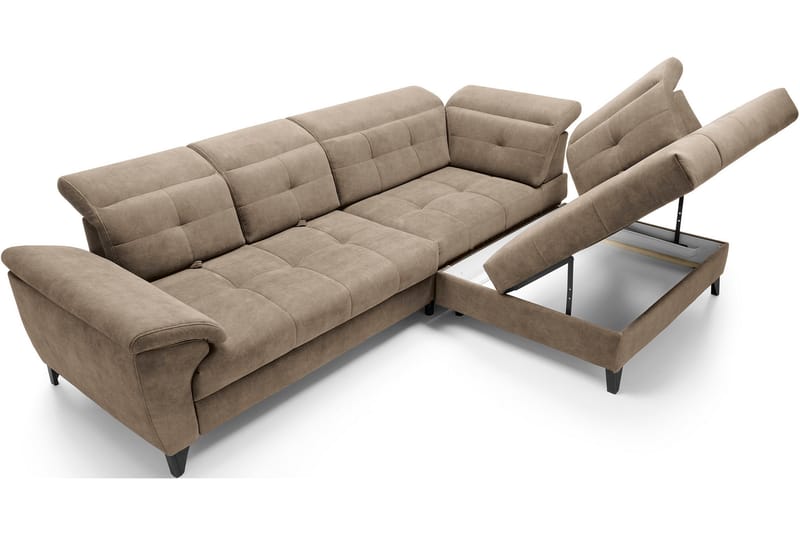 Inferne 5-personers Sofa med Chaiselong - Mørk beige - Møbler - Sofaer - Sofa med chaiselong