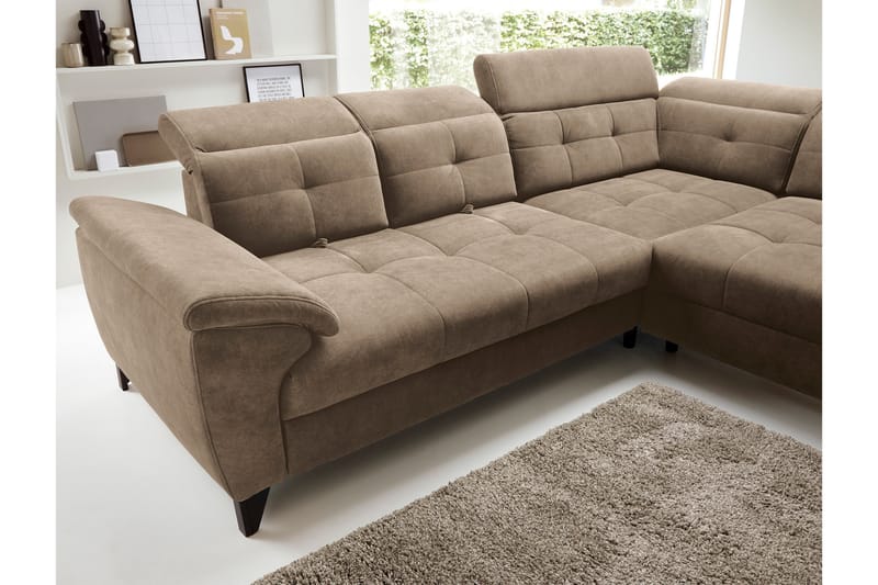 Inferne 5-personers Sofa med Chaiselong - Mørk beige - Møbler - Sofaer - Sofa med chaiselong