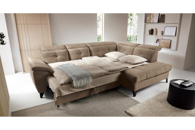 Inferne 5-personers Sofa med Chaiselong - Mørk beige - Møbler - Sofaer - Sofa med chaiselong