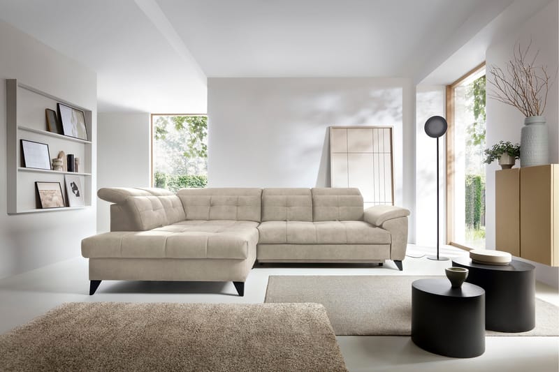 Inferne 5-personers Sofa med Chaiselong - Beige - Møbler - Sofaer - Sofa med chaiselong