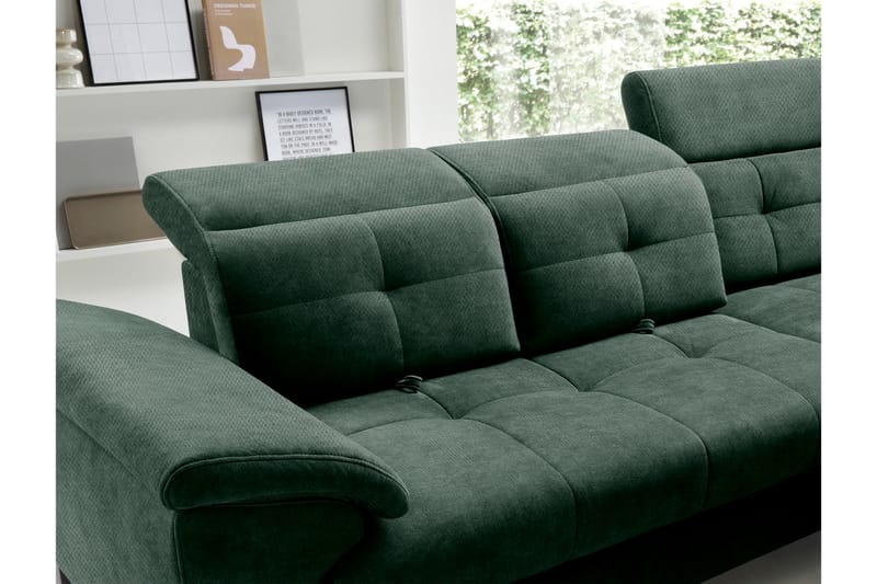 Inferne 5-personers Sofa med Chaiselong - Mørkegrøn - Møbler - Sofaer - Sofa med chaiselong