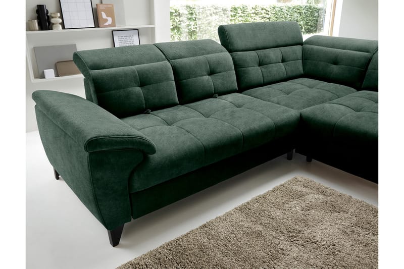 Inferne 5-personers Sofa med Chaiselong - Mørkegrøn - Møbler - Sofaer - Sofa med chaiselong