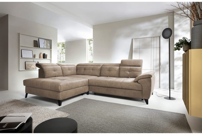 Inferne 5-personers Sofa med Chaiselong - Mørk beige - Møbler - Sofaer - Sofa med chaiselong