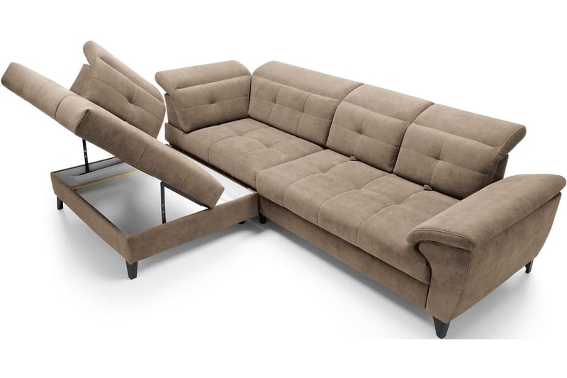 Inferne 5-personers Sofa med Chaiselong - Mørk beige - Møbler - Sofaer - Sofa med chaiselong