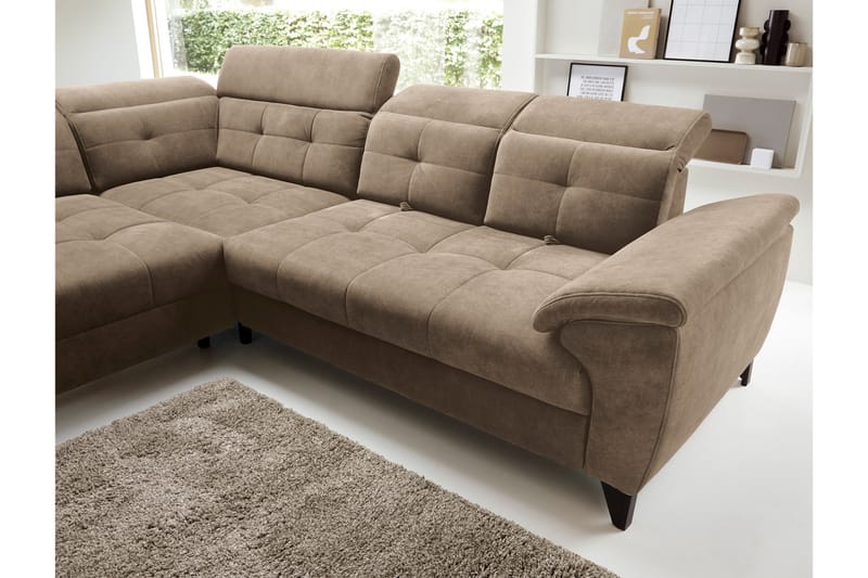 Inferne 5-personers Sofa med Chaiselong - Mørk beige - Møbler - Sofaer - Sofa med chaiselong