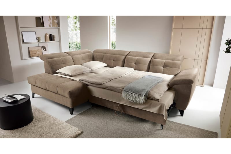 Inferne 5-personers Sofa med Chaiselong - Mørk beige - Møbler - Sofaer - Sofa med chaiselong