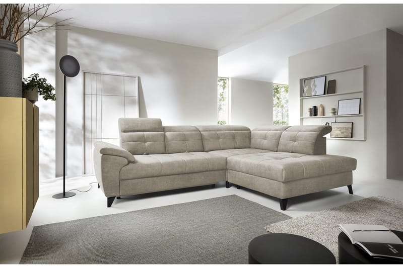 Inferne 5-personers Sofa med Chaiselong - Beige - Møbler - Sofaer - Sofa med chaiselong