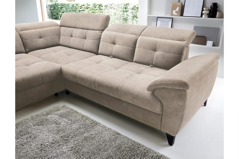 Inferne 5-personers Sofa med Chaiselong - Beige - Møbler - Sofaer - Sofa med chaiselong