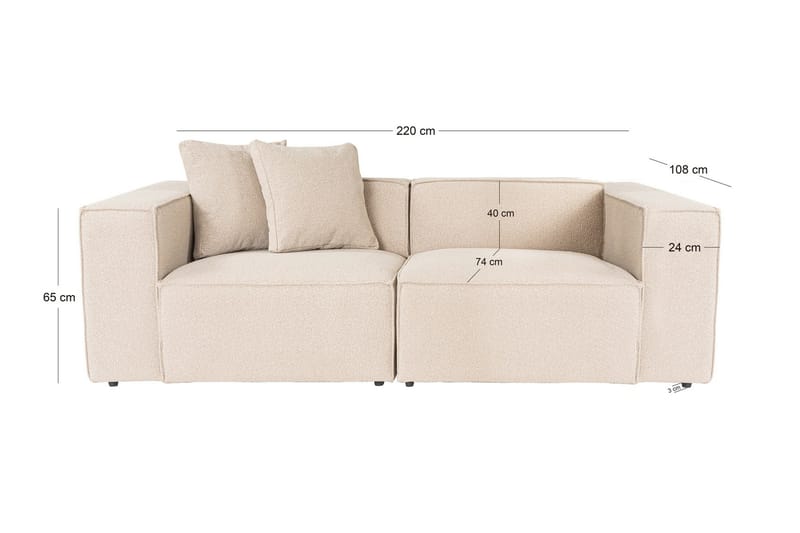 Kaolins Sofa 2-personers - Fersken - Møbler - Sofaer - 2 personers sofa