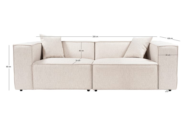 Kaolins Sofa 2-personers - Lys brun - Møbler - Sofaer - 2 personers sofa