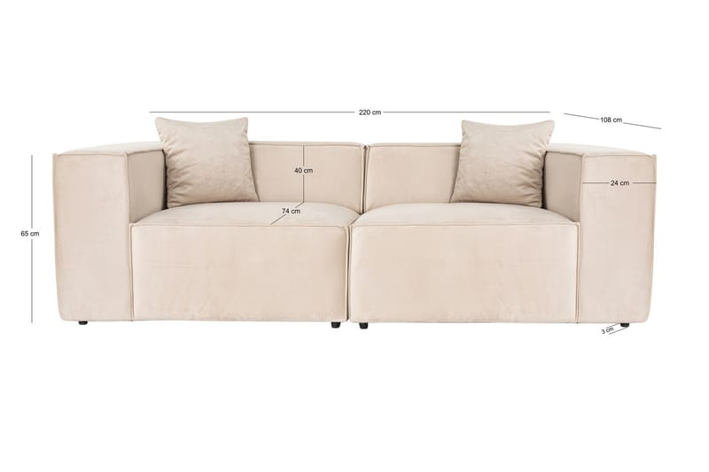 Kaolins Sofa 2-personers - Creme - Møbler - Sofaer - 2 personers sofa