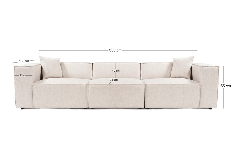 Kaolins Sofa 3-personers - Lys brun - Møbler - Sofaer - 3 personers sofa