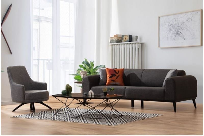 Kapri 4-personers Sovesofa - Antracit - Møbler - Sofaer - Sovesofaer