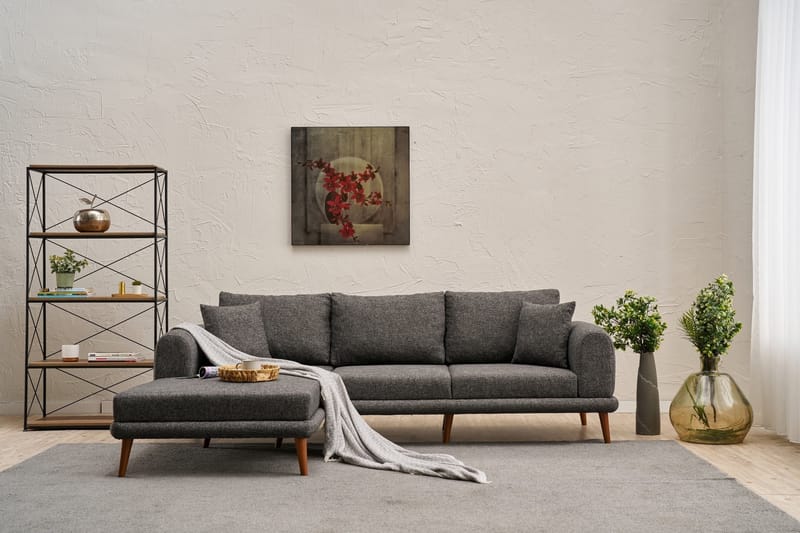 Khambalia 4-personers Sofa med Chaiselong - Antracit - Møbler - Sofaer - Sofa med chaiselong