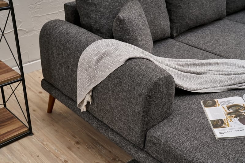 Khambalia 4-personers Sofa med Chaiselong - Antracit - Møbler - Sofaer - Sofa med chaiselong