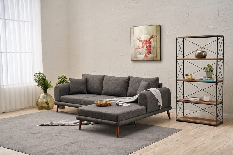 Khambalia 4-personers Sofa med Chaiselong - Antracit - Møbler - Sofaer - Sofa med chaiselong