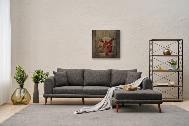 Khambalia 4-personers Sofa med Chaiselong - Antracit - Møbler - Sofaer - Sofa med chaiselong