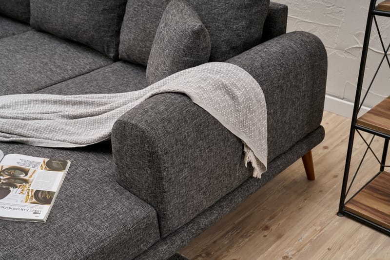 Khambalia 4-personers Sofa med Chaiselong - Antracit - Møbler - Sofaer - Sofa med chaiselong