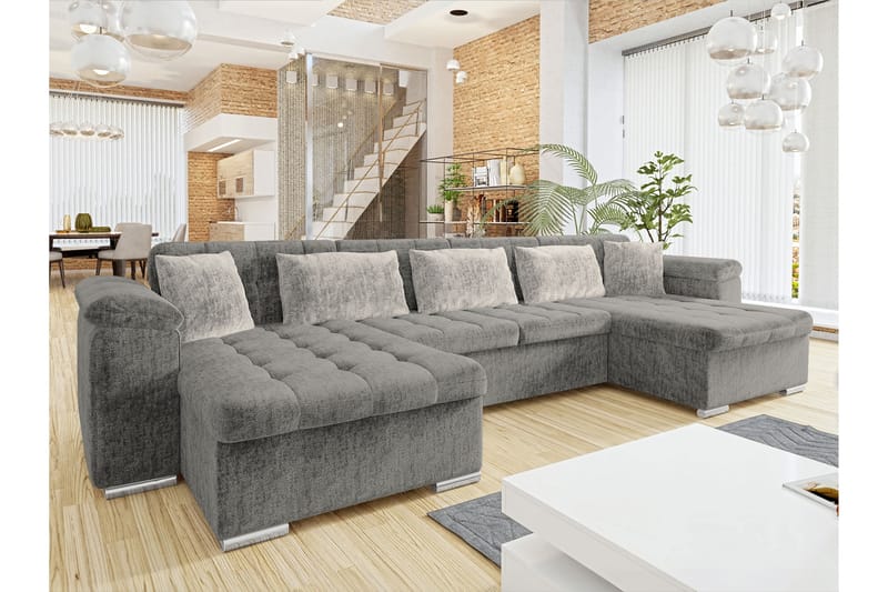 Kinzer Sofa Dobbeldivan 5-seter - Grå/Lys gr�å - Møbler - Sofaer - U Sofa