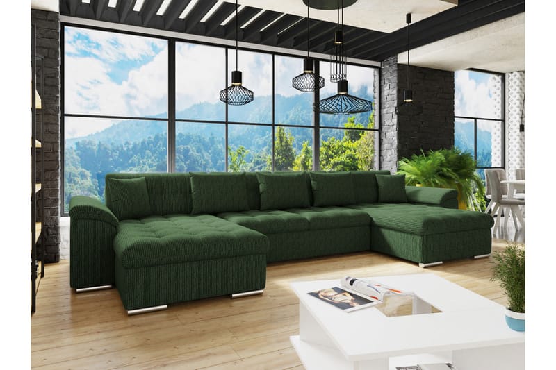 Kinzer Sofa Dobbeldivan 5-seter - Grøn - Møbler - Sofaer - U Sofa