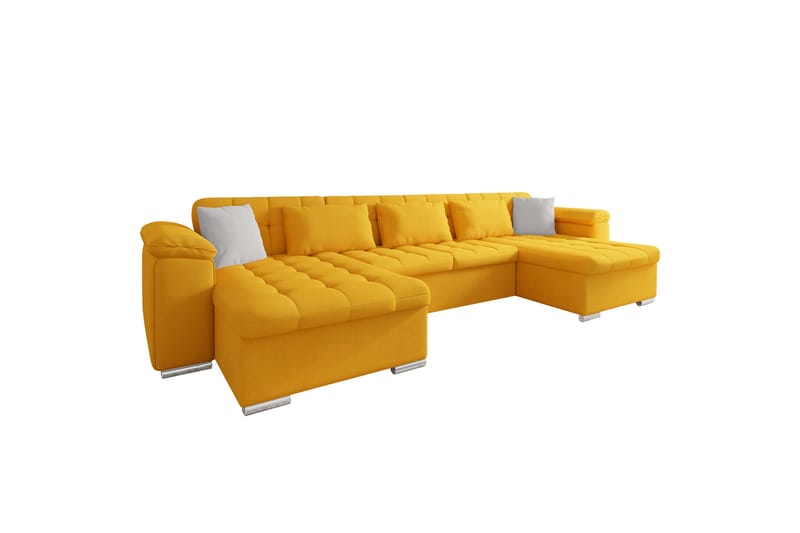 Kinzer Sofa Dobbeldivan 5-seter - Gul/Lys grå - Møbler - Sofaer - U Sofa