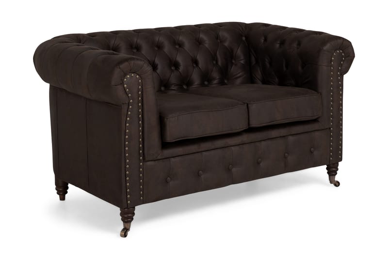 Chesterfield Deluxe 2-pers Sofa - Mørkebrun - Møbler - Sofaer - Lædersofaer