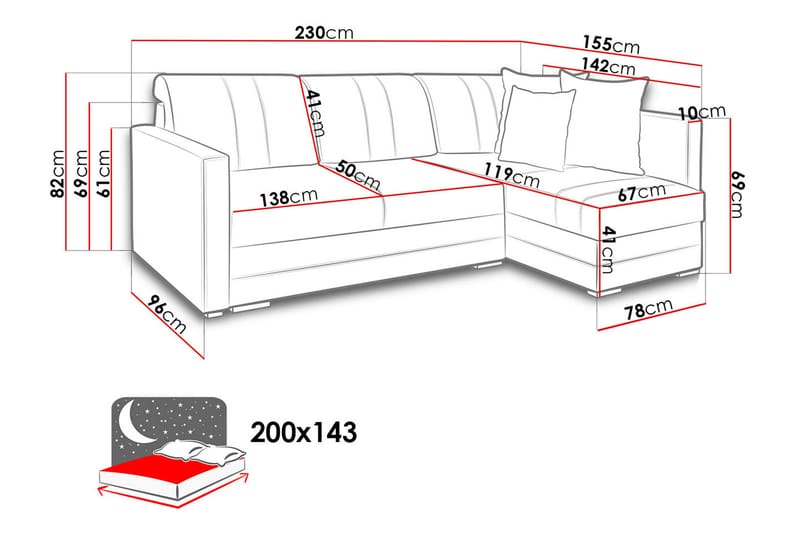 Ericka hjørnesovesofa - Møbler - Sofaer - Lædersofaer