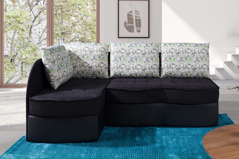 Frestelsens Hjørnesovesofa 203x143x79 cm - Møbler - Sofaer - Lædersofaer