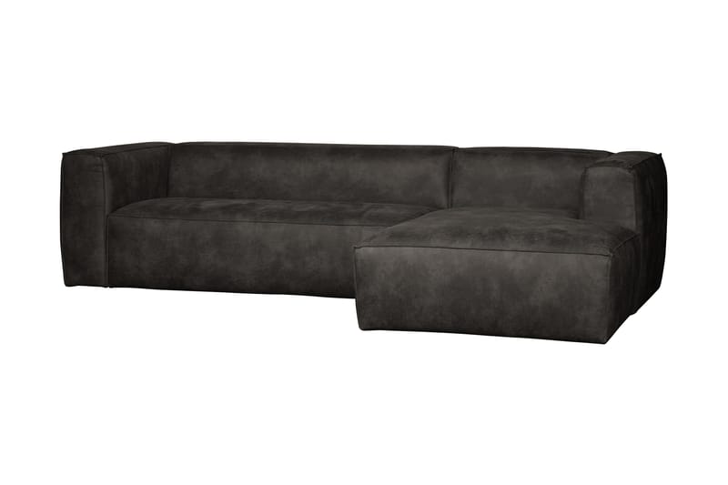 Harlow Divan sofa Højre Ægte læder - Sort - Møbler - Sofaer - Lædersofaer