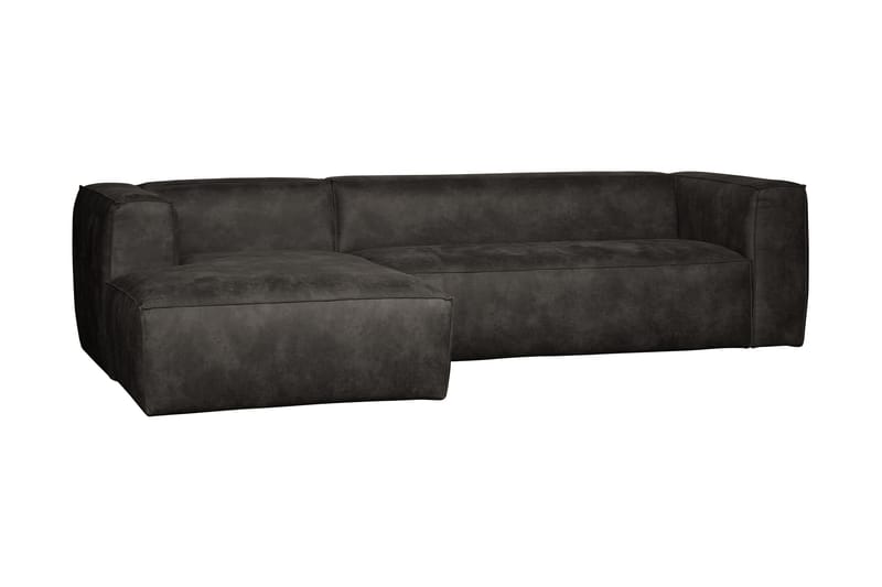 Harlow Divan sofa Venstre Ægte læder - Sort - Møbler - Sofaer - Lædersofaer