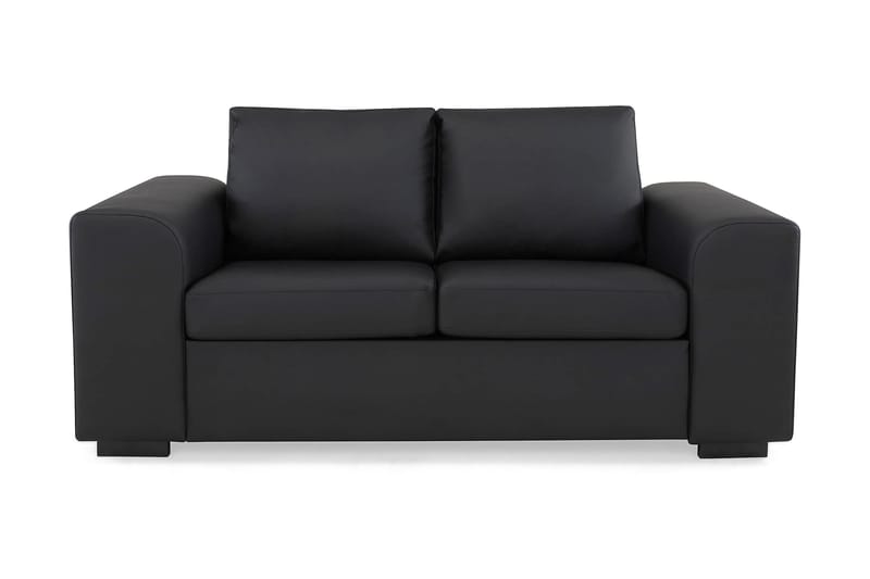 Link 2-pers Sofa Kunstlæder - Sort - Møbler - Sofaer - Lædersofaer