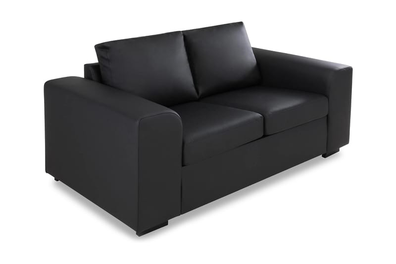 Link 2-pers Sofa Kunstlæder - Sort - Møbler - Sofaer - Lædersofaer