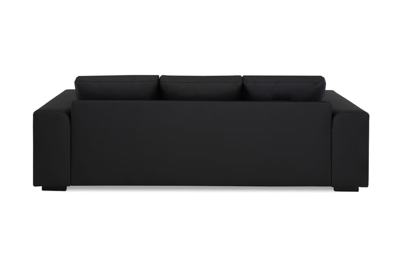 Link 3-pers Sofa Kunstlæder - Sort - Møbler - Sofaer - Lædersofaer