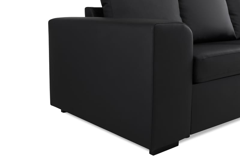 Link 3-pers Sofa Kunstlæder - Sort - Møbler - Sofaer - Lædersofaer