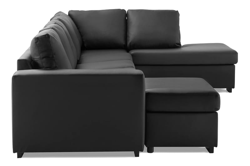 Link U-sofa XXL med Chaiselong Venstre - Sort - Møbler - Sofaer - Lædersofaer