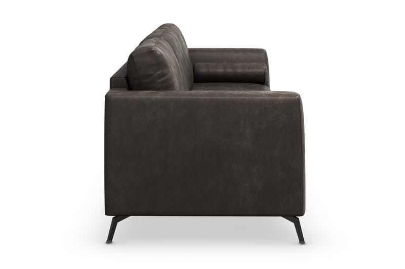 Ocean Luksus 4-personers Kunstlæder Sofa 252 cm Bred - Sort / Læder - Møbler - Sofaer - Lædersofaer