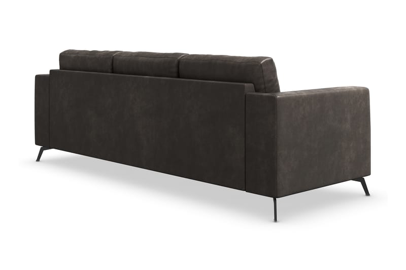 Ocean Luksus 4-personers Kunstlæder Sofa 252 cm Bred - Sort / Læder - Møbler - Sofaer - Lædersofaer