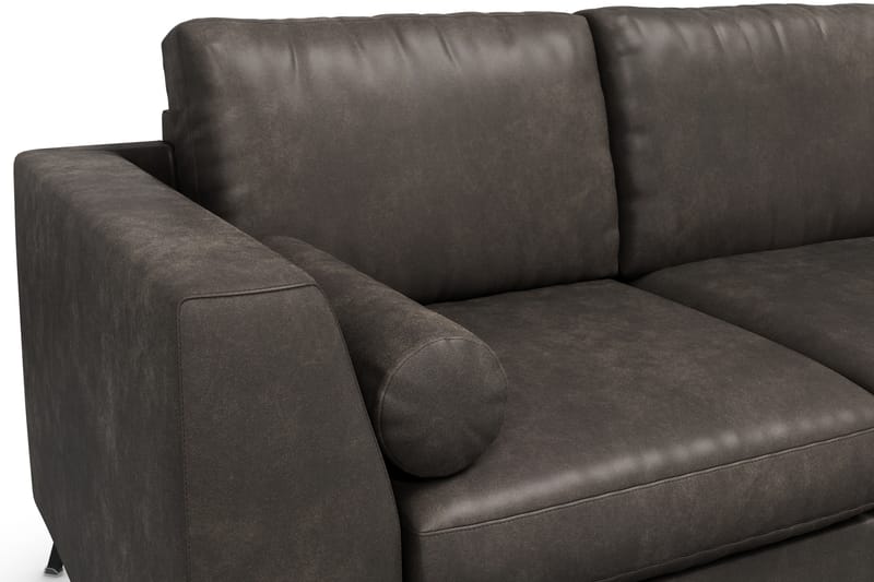 Ocean Luksus 4-personers Kunstlæder Sofa 252 cm Bred - Sort / Læder - Møbler - Sofaer - Lædersofaer